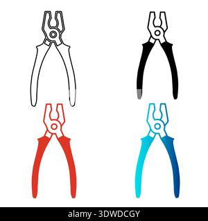 Abstract Plier Silhouette Illustration, can be used for business designs, presentation designs or any suitable designs. Stock Vector