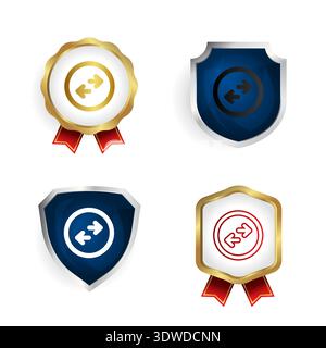 Abstract Switch Arrow Badge and Label Collection, can be used for business designs, presentation designs or any suitable designs. Stock Vector