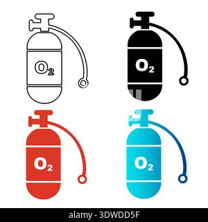 Abstract Oxygen Cylinder Silhouette Illustration, can be used for business designs, presentation designs or any suitable designs. Stock Vector