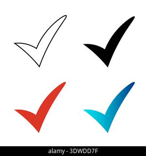 Abstract Tick Green Silhouette Illustration, can be used for business designs, presentation designs or any suitable designs. Stock Vector