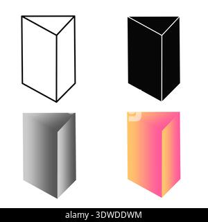 Abstract Triangular Prism Silhouette Illustration, can be used for business designs, presentation designs or any suitable designs. Stock Vector