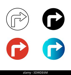 Abstract Right Turn Silhouette Illustration, can be used for business designs, presentation designs or any suitable designs. Stock Vector