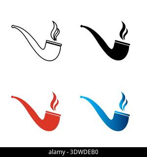 Abstract Smoking Pipe Silhouette Illustration, can be used for business designs, presentation designs or any suitable designs. Stock Vector