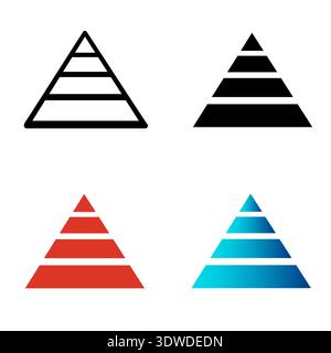Abstract Pyramid Hierarchy Silhouette Illustration, can be used for business designs, presentation designs or any suitable designs. Stock Vector