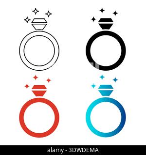 Abstract Wedding Ring Silhouette Illustration, can be used for business designs, presentation designs or any suitable designs. Stock Vector