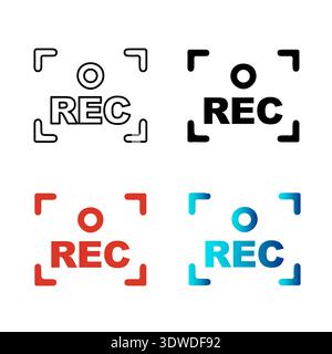 Abstract Screen Recorder Silhouette Illustration, can be used for business designs, presentation designs or any suitable designs. Stock Vector