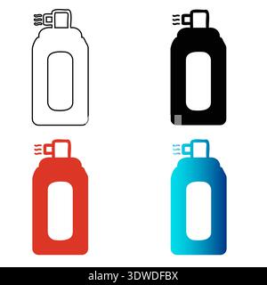 Abstract Spray Bottle Silhouette Illustration, can be used for business designs, presentation designs or any suitable designs. Stock Vector