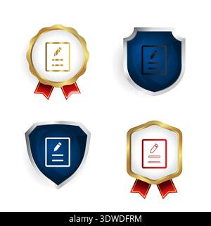 Abstract Writing Badge and Label Collection, can be used for business designs, presentation designs or any suitable designs. Stock Vector