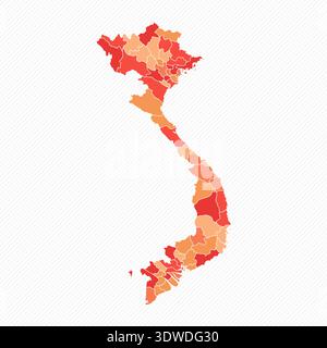 Colorful Vietnam Divided Map Illustration, can be used for business designs, presentation designs or any suitable designs. Stock Vector