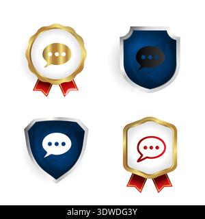 Abstract Talk Bubble Badge and Label Collection, can be used for business designs, presentation designs or any suitable designs. Stock Vector
