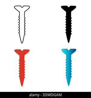 Abstract Screw Silhouette Illustration, can be used for business designs, presentation designs or any suitable designs. Stock Vector