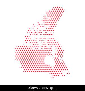 Vector Canada Dotted Map Illustration, can be used for business designs, presentation designs or any suitable designs. Stock Vector
