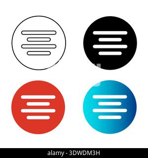 Abstract Text Align Center Silhouette Illustration, can be used for business designs, presentation designs or any suitable designs. Stock Vector