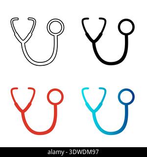 Abstract Stethoscope Silhouette Illustration, can be used for business designs, presentation designs or any suitable designs. Stock Vector