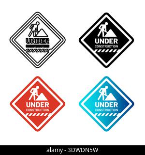 Abstract Under Construction Silhouette Illustration, can be used for business designs, presentation designs or any suitable designs. Stock Vector