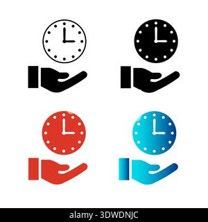Abstract Time Management Silhouette Illustration, can be used for business designs, presentation designs or any suitable designs. Stock Vector