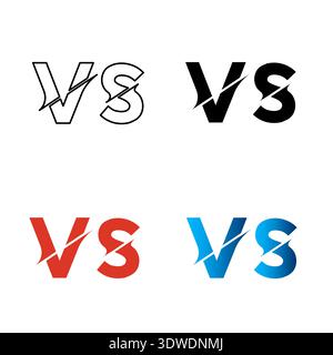 Abstract Versus VS Silhouette Illustration, can be used for business designs, presentation designs or any suitable designs. Stock Vector