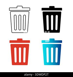 Abstract Trash Bin Silhouette Illustration, can be used for business designs, presentation designs or any suitable designs. Stock Vector