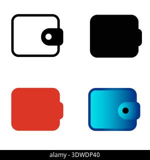 Abstract Wallet Silhouette Illustration, can be used for business designs, presentation designs or any suitable designs. Stock Vector