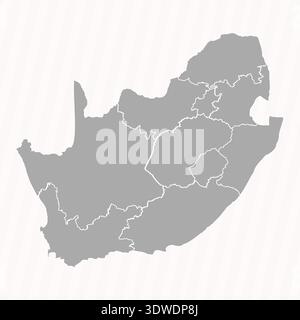 Detailed Map of South Africa With States and Cities, can be used for business designs, presentation designs or any suitable designs. Stock Vector