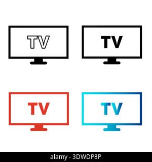 Abstract TV Silhouette Illustration, can be used for business designs, presentation designs or any suitable designs. Stock Vector