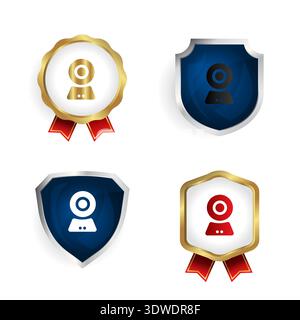 Abstract Webcam Badge and Label Collection, can be used for business designs, presentation designs or any suitable designs. Stock Vector