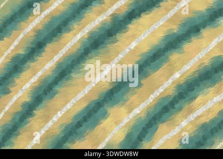A vibrant abstract composition featuring dynamic stripes in teal and gold tones, set against a textured background. Perfect for adding a modern touch Stock Photo