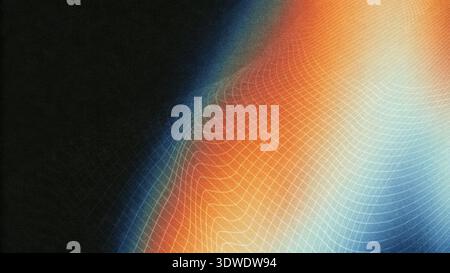 Colorful abstract artwork features glowing lines and a geometric grid pattern that creates depth and movement. The vibrant colors blend seamlessly, ad Stock Photo