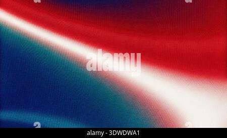 Bright red, blue, and white colors blend together in an abstract design. The smooth gradients create a sense of movement and energy, capturing attenti Stock Photo