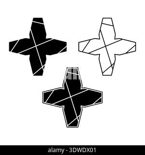 Star shape logo. Abstract sign vector design isolated on white. Stock Vector