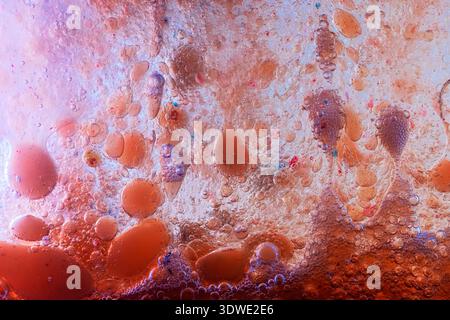 A vibrant and mesmerizing artwork featuring a captivating array of colorful bubbles. The image highlights artistic creativity with its abstract design Stock Photo