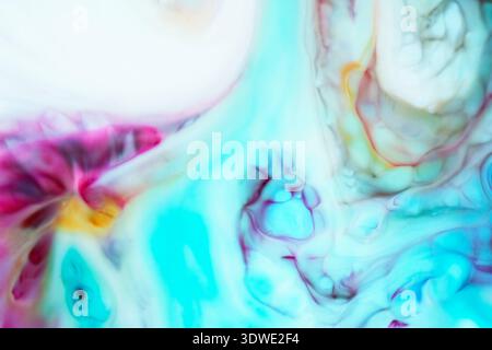 A mesmerizing abstract artwork featuring vibrant brushstrokes of color, blending together seamlessly in a style reminiscent of impressionism, with viv Stock Photo