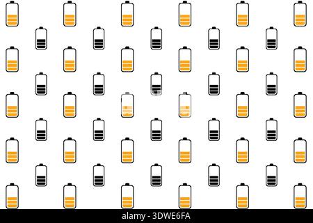 Abstract Battery Half Charge Pattern Background, can be used for business designs, presentation designs or any suitable designs. Stock Vector