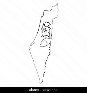 Hand Drawn Palestine Map Illustration, can be used for business designs, presentation designs or any suitable designs. Stock Vector