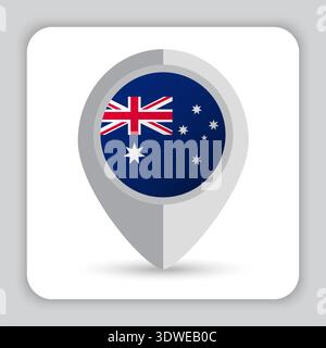 Australia Flag Pin Map Icon Stock Vector