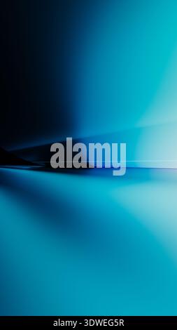 Soft blue light creates an abstract technological background with smooth lines and gradients, perfect for digital art and modern design themes. Stock Photo