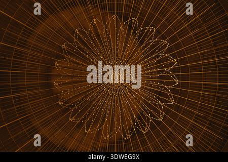 Lines and shapes create a geometric pattern in three-dimensional space. This background appears dynamic and modern with a striking arrangement. Stock Photo