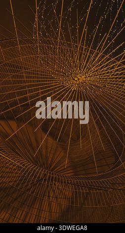 Lines and shapes create a geometric pattern in three-dimensional space. This background appears dynamic and modern with a striking arrangement. Stock Photo