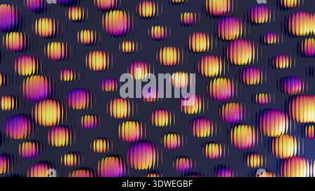 This design features shapes with a crystal effect arranged on a dark background. The colors change from purple to gold and create a lively look. Stock Photo