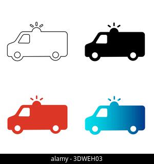Abstract Ambulance Silhouette Illustration, can be used for business designs, presentation designs or any suitable designs. Stock Vector