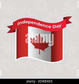 Canada Wavy Flag Independence Day Banner Background Stock Vector