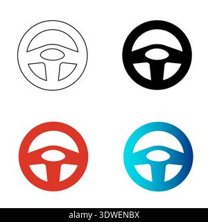 Abstract Automobile Steering Wheel Silhouette Illustration, can be used for business designs, presentation designs or any suitable designs. Stock Vector