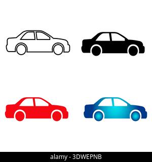Abstract Car Side View Silhouette Illustration, can be used for business designs, presentation designs or any suitable designs. Stock Vector