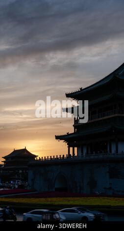 Stunning sunset silhouette view of the iconic Ting Kau Bridge and busy ...
