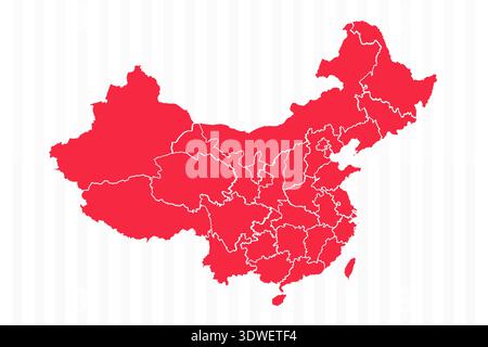 States Map of China With Detailed Borders, can be used for business designs, presentation designs or any suitable designs. Stock Vector