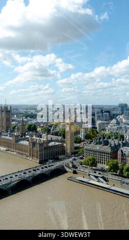 A picturesque view of Big Ben and Westminster Bridge in London, England. Perfect setting for a family trip to explore the rich history and vibrant cul Stock Photo