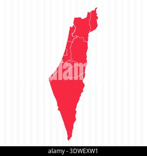 States Map of Israel With Detailed Borders, can be used for business designs, presentation designs or any suitable designs. Stock Vector