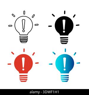 Abstract Bulb Exclamation Mark Silhouette Illustration, can be used for business designs, presentation designs or any suitable designs. Stock Vector