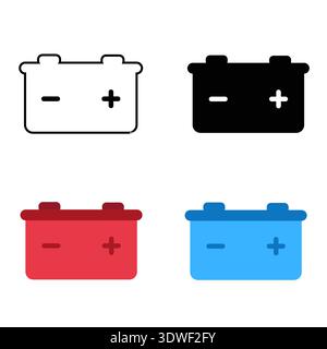 Abstract Car Battery Silhouette Illustration, can be used for business designs, presentation designs or any suitable designs. Stock Vector