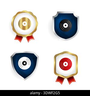 Abstract DVD Badge and Label Collection, can be used for business designs, presentation designs or any suitable designs. Stock Vector